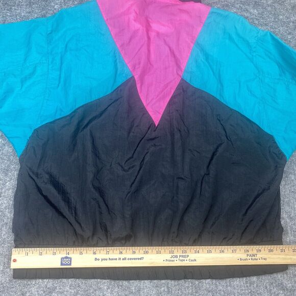 Vintage Windbreaker Women Large Forteza Colorblock Retro Nylon Parachute 80s - Picture 15 of 16